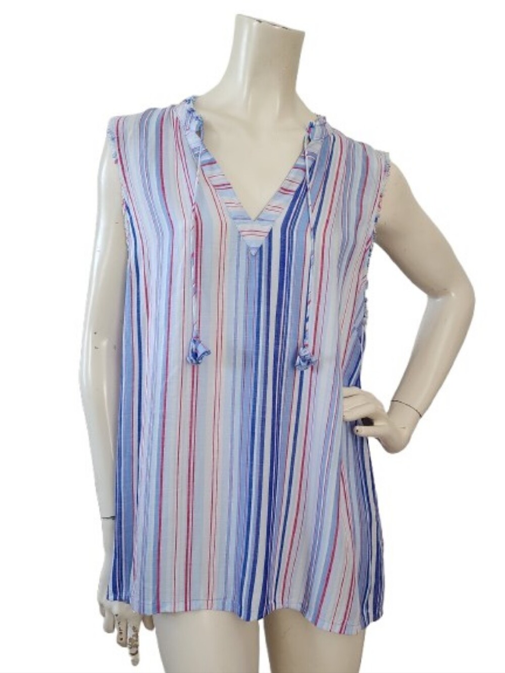 Tommy Bahama Top Size L Blue Stripe Sleeveless